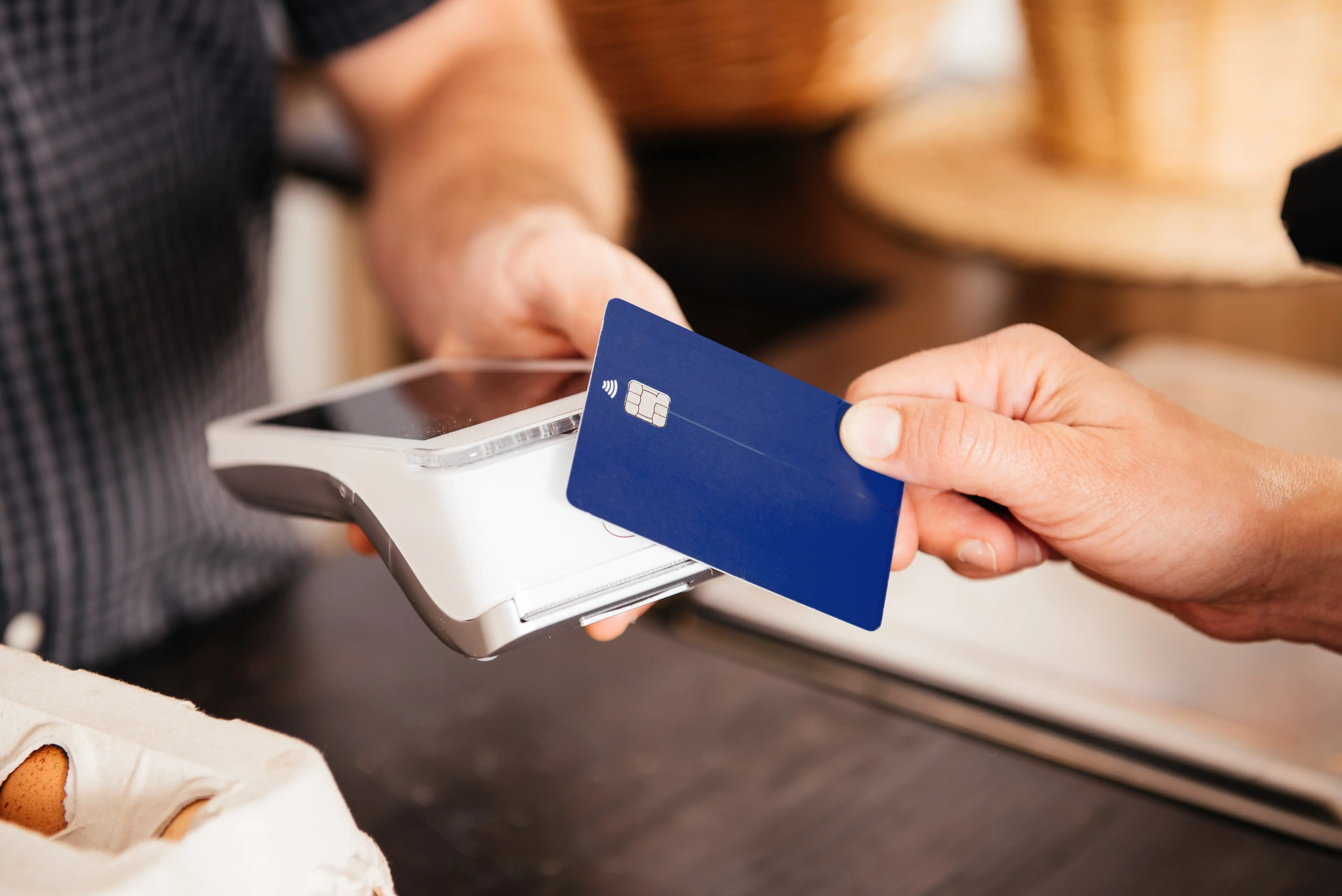 Couple making online purchase with credit card